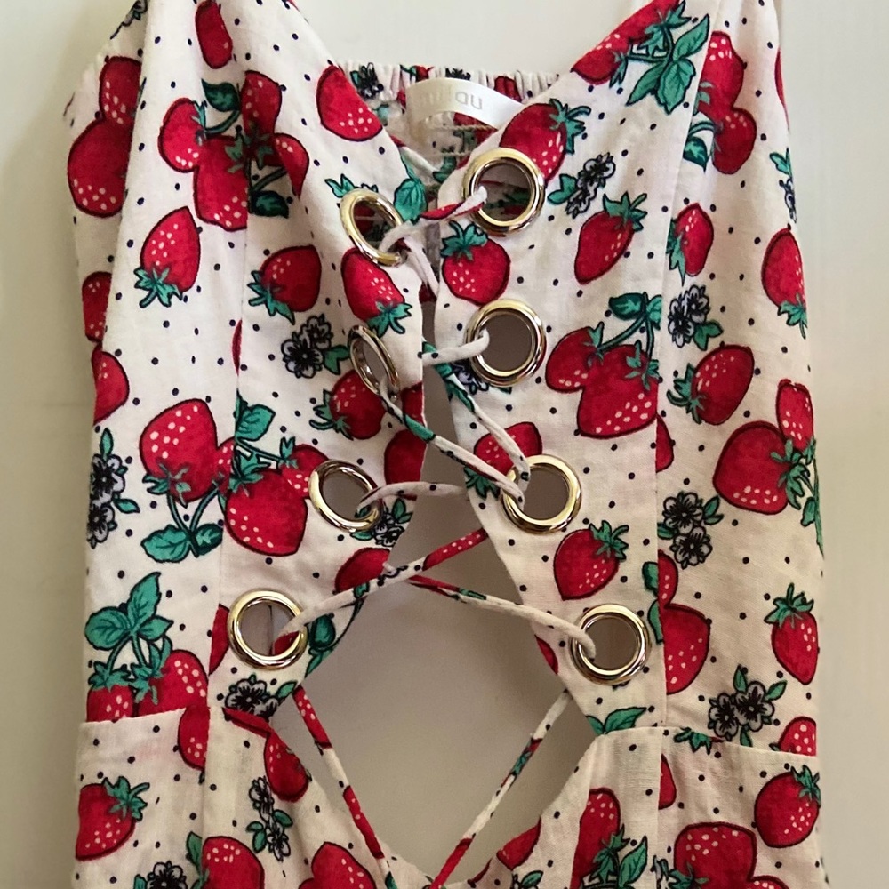 Strawberry Print Romper by Millau